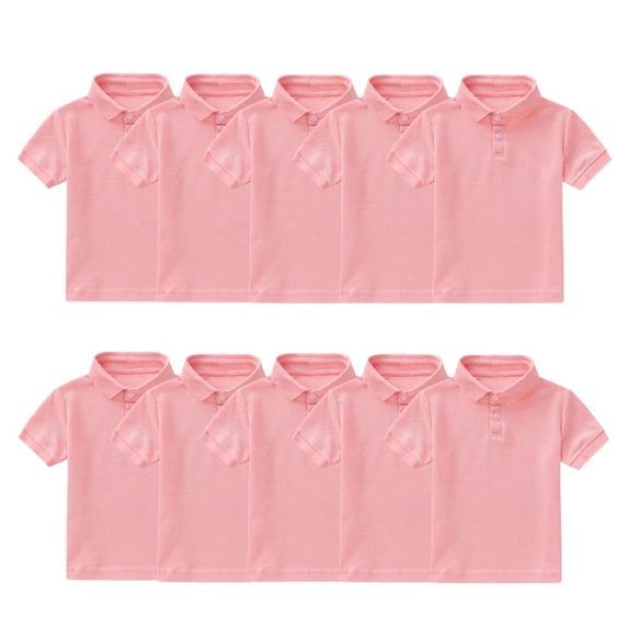 10-Pack Celivon Toddler Boys Polo Shirt Baby Tagless Short Sleeve School Uniform Spring Summer Casual Solid Color Gentleman Tops Boys Girls Holiday TShirts