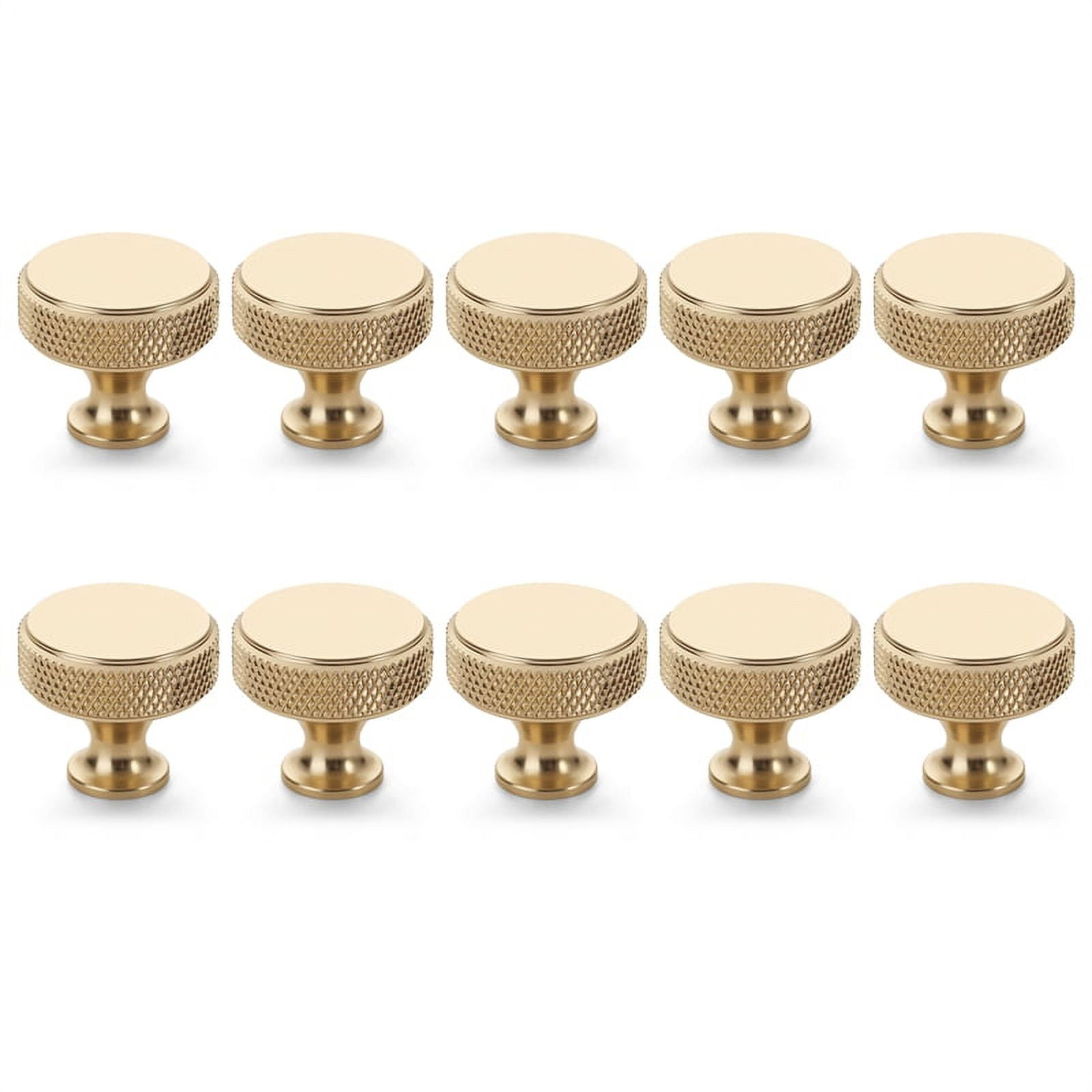 10 Pack Champagne Bronze Knurled Knobs Round Kitchen