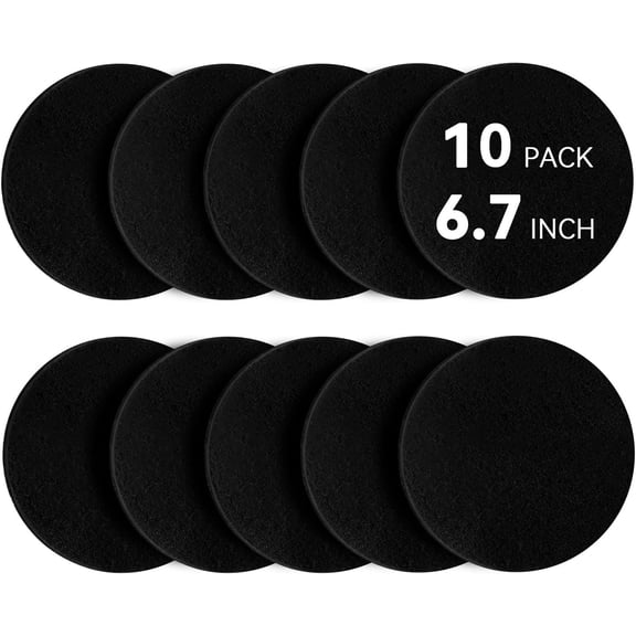 10 Pack Charcoal Filters for Compost Bucket, Compost Filters for Countertop Bin, Odor-Absorbing Activated Charcoal Replacement for Kitchen, Home Bucket Compost Bin Refill, 6.7 Inch