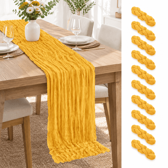 10 Pack Cheesecloth Table Runner 17x108 Inch Boho Gauze Cheese Cloth ...