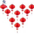 thumbnail image 1 of 10 Pack Chinese Red Paper Lanterns Hanging Red Paper Lanterns Festival Decor, 1 of 6