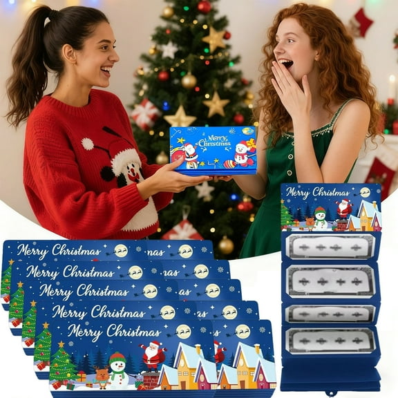 10-Pack Christmas Red Envelopes, Gift Card Holder Money Box for Holiday Party Favors, Santa Claus Pattern Festive Supplies(Blue-B)