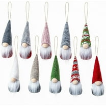 10 Pack! Christmas Tree Hanging Gnomes Ornaments, Set of 10 Swedish Plush Gnomes Santa Elf Table Ornaments, Hanging Christmas Tree Decorations Xmas Home Décor