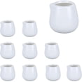 thumbnail image 1 of 10 Pack Classic Ceramic Creamer Set, Mini Porcelain Milk Pitcher, White (without Handle), 50ml, 1 of 7