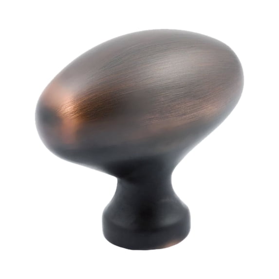 10 Pack Classic Football Style Brushed Oil-Rubbed Bronze Cabinet Hardware Knob, 1-31/32 Inch Overall Length