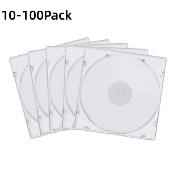 ‌10-Pack Clear CD/DVD Storage Tray‌ – 10.4mm Standard Size, Holds 1 Disc Per Tray