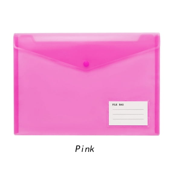 10-Pack Clear Document File Folders with Label Pockets and Paste Button, Assorted Colors