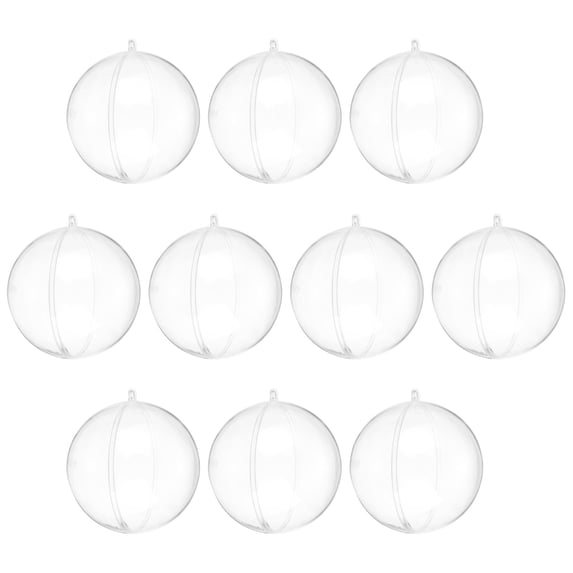 10 Pack Clear Fillable Balls Ornament, 3.1 Inch Hanging Plastic Balls ...