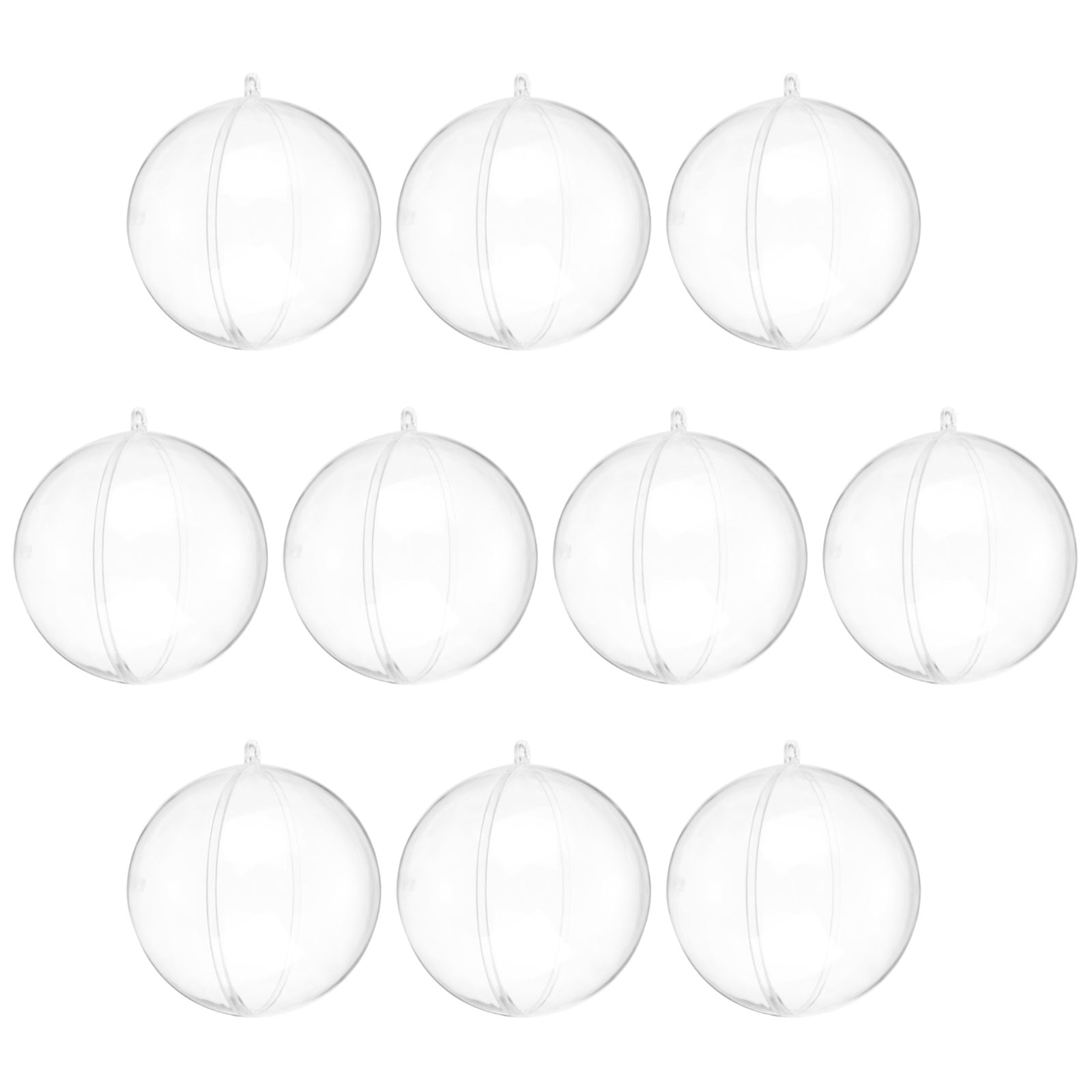 10 Pack Clear Fillable Balls Ornament, 3.5 Inch Hanging Plastic Balls Transparent Decor Balls for DIY Craft