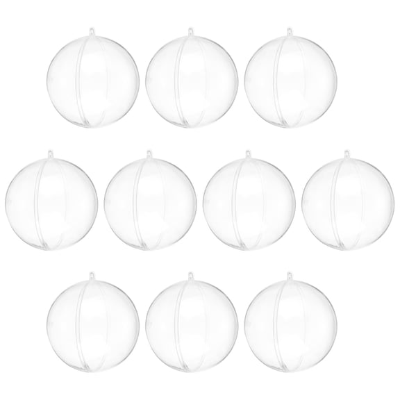 10 Pack Clear Fillable Balls Ornament, 3.9 Inch Hanging Plastic Balls Transparent Decor Balls for DIY Craft
