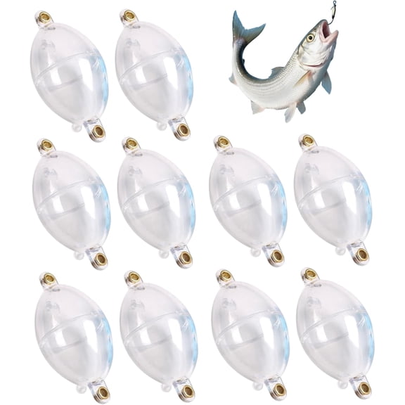 10 Pack Clear Fishing Bobbers, 95mm Adjustable Buoyancy Water Fillable Casting Bubble Floats for Distance and Precision