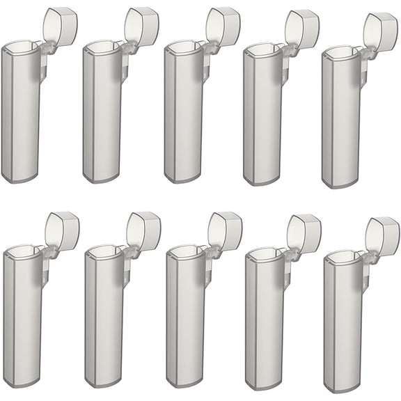10 Pack Clear Gray Mini Pocket Toothpick Dispenser with Secure Lid, Lightweight Portable Plastic Storage Container, Small Organizer Box for Purse Travel Camping Outdoor Tiny Item Storage