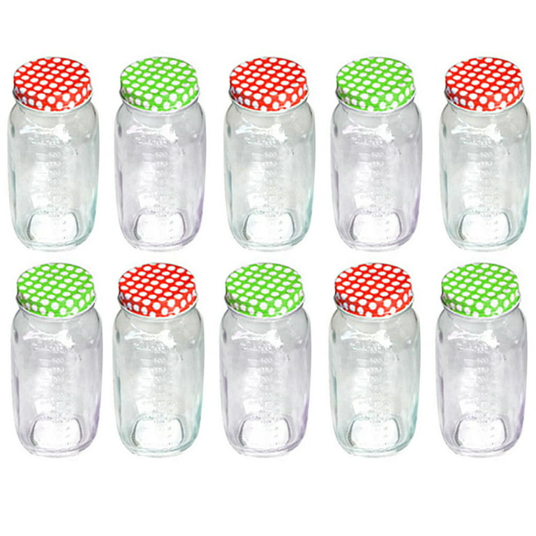 10 Pack Clear Mason Jars 750 ml Wide Mouth Glass Lids Jelly Crafts