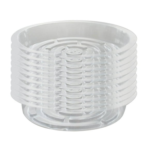 10 Pack Clear Plant Tray Saucer Drip Trays for Indoors Outdoors, 8 in Plastic Flower Plant Pot Saucer