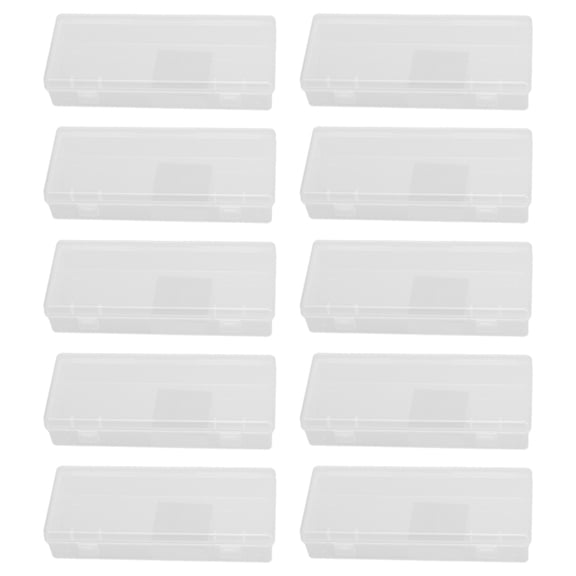 10 Pack Clear Plastic Containers, Small Plastic Boxes with Hinged Lids, Clear Plastic Pencil Box, Compact Small Storage Organizer Box with Lids