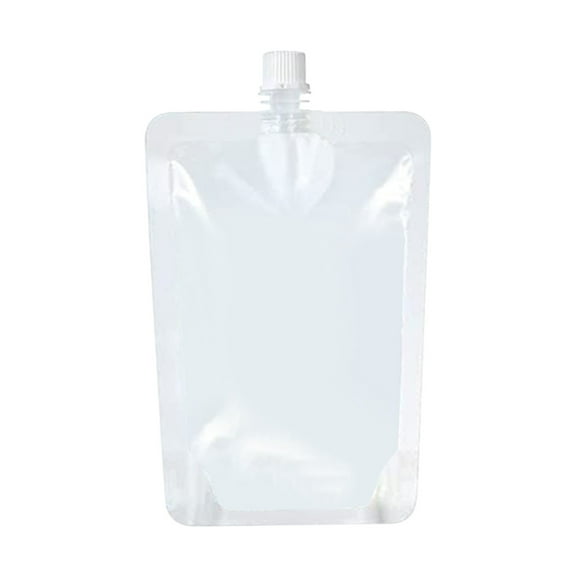 10 Pack Clear Plastic Flasks with Funnel Leakproof Reusable Drink Pouches for Travel,Outdoor,Parties Concealable Water Bags for Hiking,Camping,Fishing Includes 10 Bags & 1 Blue Funnel