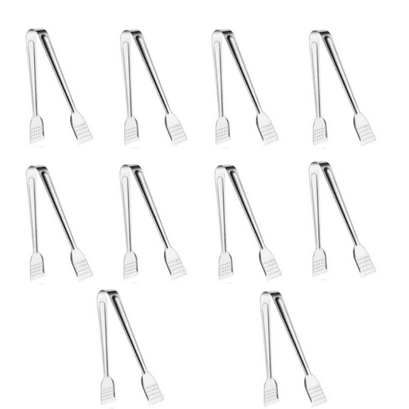 10 Pack Clear Plastic Serving Tongs, MODANU 6.3 inch Mini Serving Utensils Plastic Tongs Ice Tongs for Buffet, Bar, Kitchen, BBQ, Appetizers and Pastries