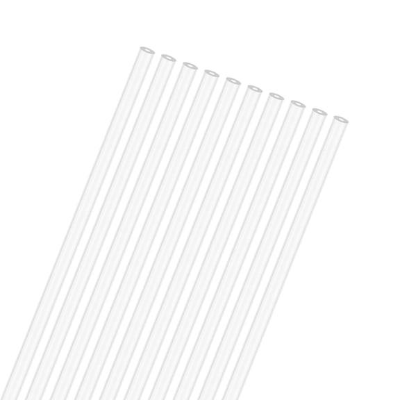 10-Pack Clear Plastic Tube, 1mm[0.04"] ID x 3mm[0.12"] OD High Impact Rigid Polycarbonate Round Pipes[500mm/19.7IN]