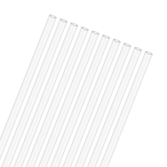 10-Pack Clear Plastic Tube, 2mm[0.08"] ID x 4mm[0.16"] OD High Impact Rigid Polycarbonate Round Pipes[500mm/19.7IN]