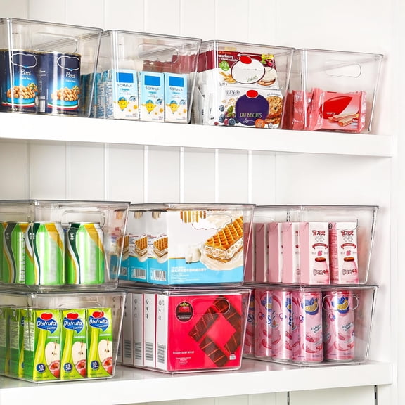 10 Pack Clear Stackable Storage Bins with Lids