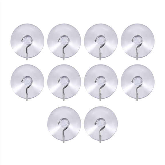 10 Pack Clear Suction Cup Window Hooks Wire Hanger 32mm