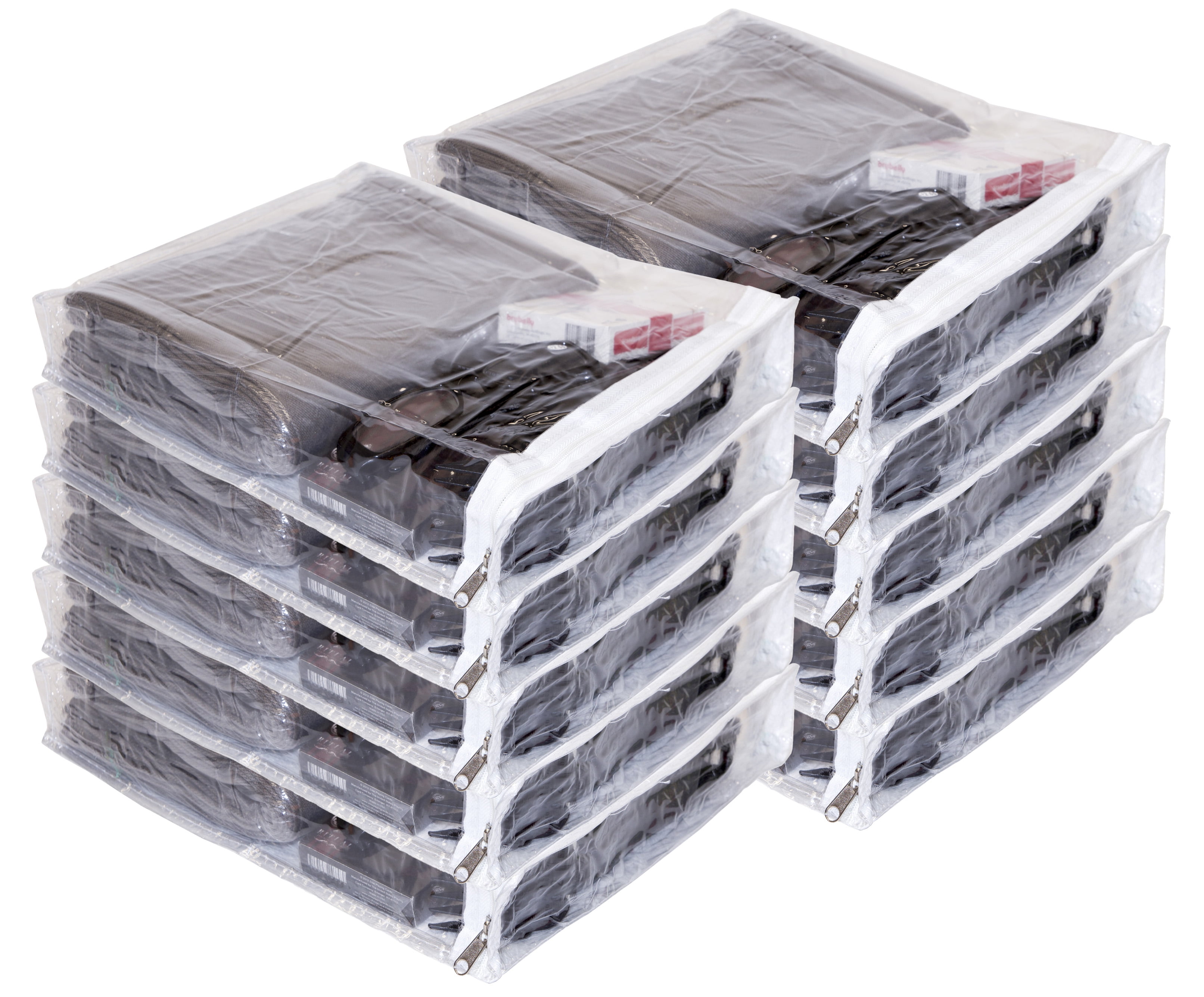 FBA Clear Vinyl Zippered Storage Bags 24x20x11 inch Set of 5