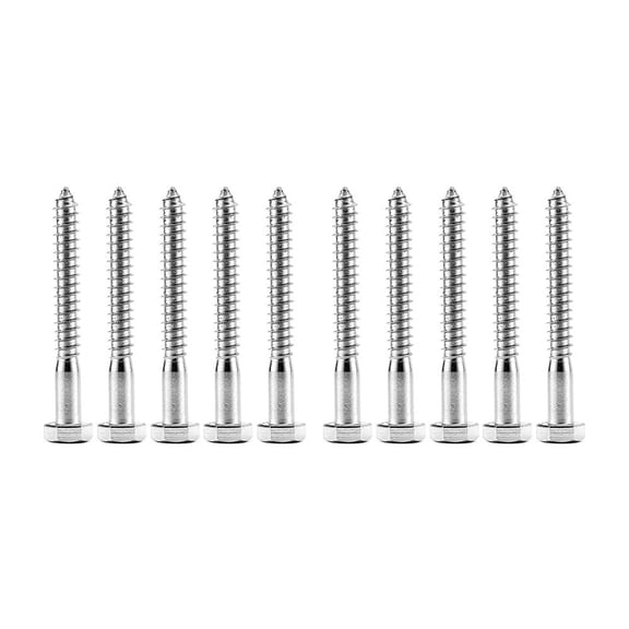 10 Pack Coach Screws, 304 Stainless Steel 5/16 Inch Heavy Duty Hex Head Lag Bolts for Timber Decking Sleeper Fencing