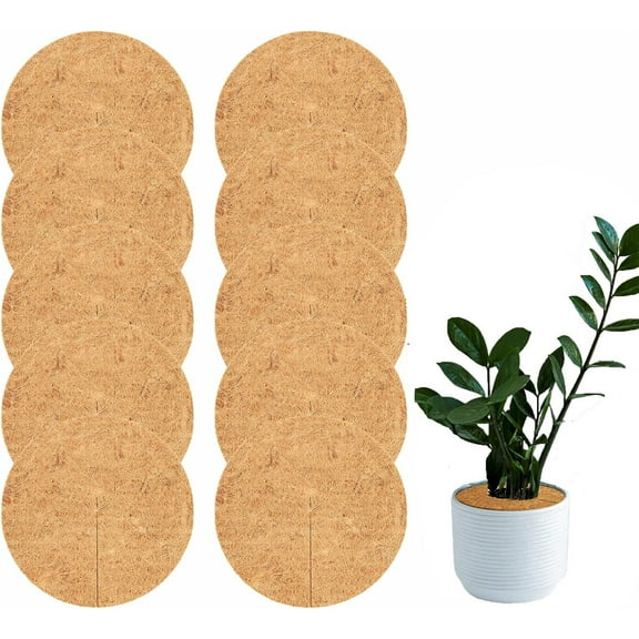 10 Pack Coconut Fiber Plant Mulch Ring,Bexikou 7.87 Inch Plant Protector Mat,Natural Coco Coir Tree Protection Mulch,Plant Pot Soil Cover, Tree Rings Plant Cover for Indoor Outdoor Plants,Landscaping