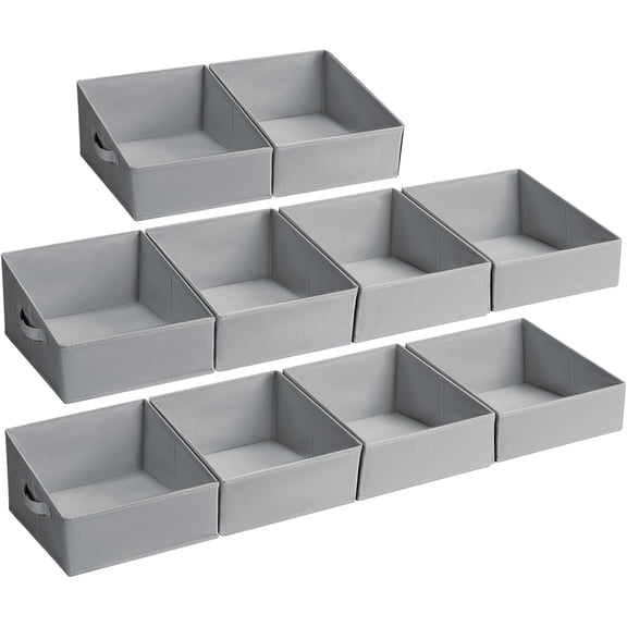 10-Pack Collapsible Fabric Storage Bins with Handles - Versatile Trapezoid Organizer for Shelves, Perfect for Toys, Clothes, and Towels