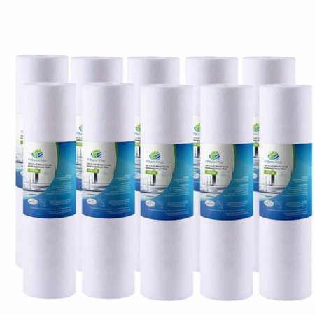 10-Pack Compatible with HF-360 Polypropylene Sediment Filter - Universal 10-inch 5-Micron Cartridge for Culligan HF-360 Whole House Sediment Filter Clear Housing by CFS