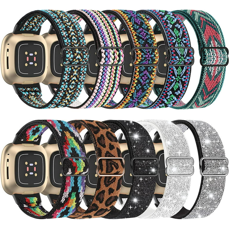 4 Pack Replacement Wristbands for Fitbit Versa 3/Versa 4/Sense/Sense 2  Bands for Women Men 