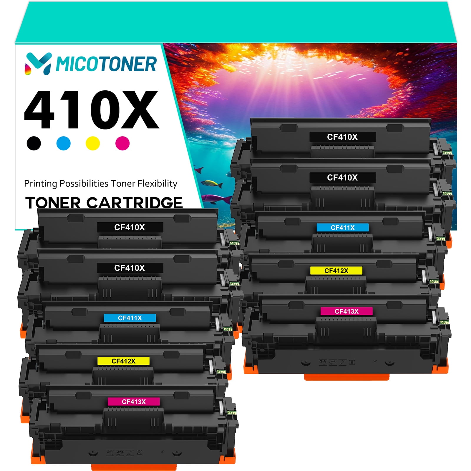 10Pack Compatible Toner Cartridge for HP CF410X 410X M452dw M452nw