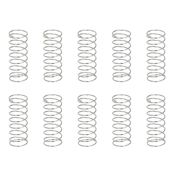 10 Pack Compression Springs, 0.2mm Wire Diameter x 4mm OD x 10mm Length 304 Stainless Steel Extension Spring Ballpoint Pen Pressure Springs for Shop Home Repairs, Silver