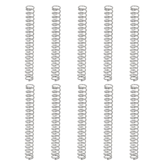10 Pack Compression Springs, 0.4mm Wire Diameter x 4mm OD x 35mm Length 304 Stainless Steel Extension Spring Ballpoint Pen Pressure Springs for Shop Home Repairs, Silver