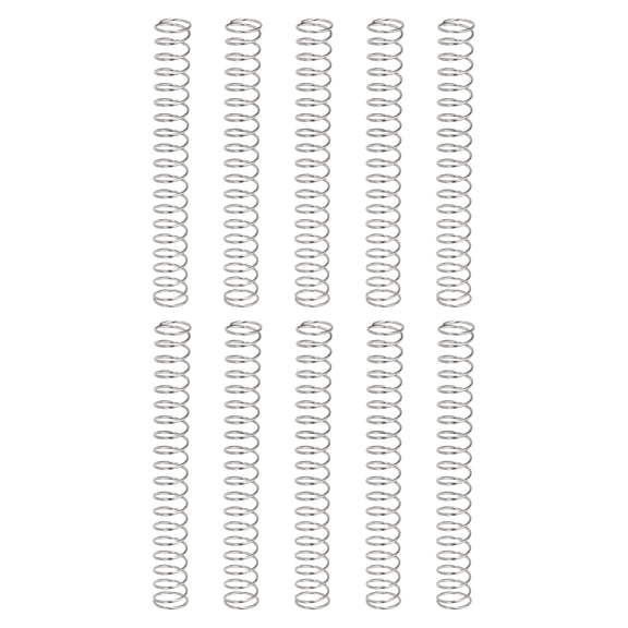10 Pack Compression Springs, 0.4mm Wire Diameter x 5mm OD x 40mm Length 304 Stainless Steel Extension Spring Ballpoint Pen Pressure Springs for Shop Home Repairs, Silver