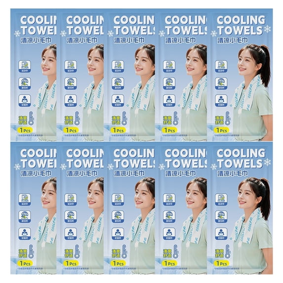 10 Pack, Cooling Neck Towels for Hot Weather, Cooling Towels for Neck and Face 5.5 Inch, Workout Towels for Gym Sweat, Sports Cooling Towels for Outdoor Workouts and Summer