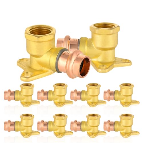 10-Pack 1/2" Female NPT X 1/2" CPVC Drop Ear Elbows - Lead-Free Brass Plumbing Fittings