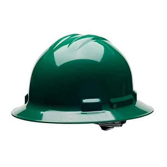10-Pack of Cordova H34R9 Hard Hat, Full-Brim Style, 4-Point Ratchet Suspension, OSHA Work-Compliant, Protection for Construction, Remodelling, Etc., Forest Green