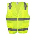 thumbnail image 1 of 10-Pack of Cordova VS281XL Type R, Class II, Lime Surveyors Vest, Solid Front And Mesh Back, 2-Inch Silver Reflective Stripes, Zipper Closure, Multiple Pockets, X-Large, 1 of 2