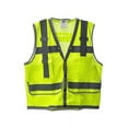 thumbnail image 1 of 10-Pack of Cordova VS296L Type R, Class II, Heavy Duty, Lime Mesh Surveyors Vest, Snap Closure, 2-Inch Silver Reflective Stripes, Gray Nylon Woven Trim, Outside Pockets, Large Rear Pocket, Large, 1 of 3