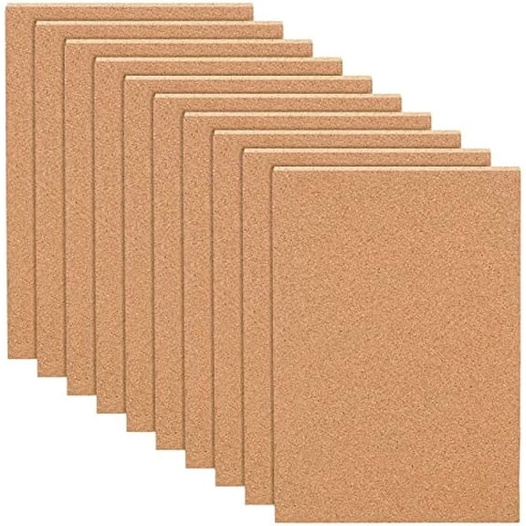 10 Pack Cork Sheets (3mm thick) Cork Tiles Cork Mat 12x8 Inch for Wall Decoration, Party and DIY Crafts