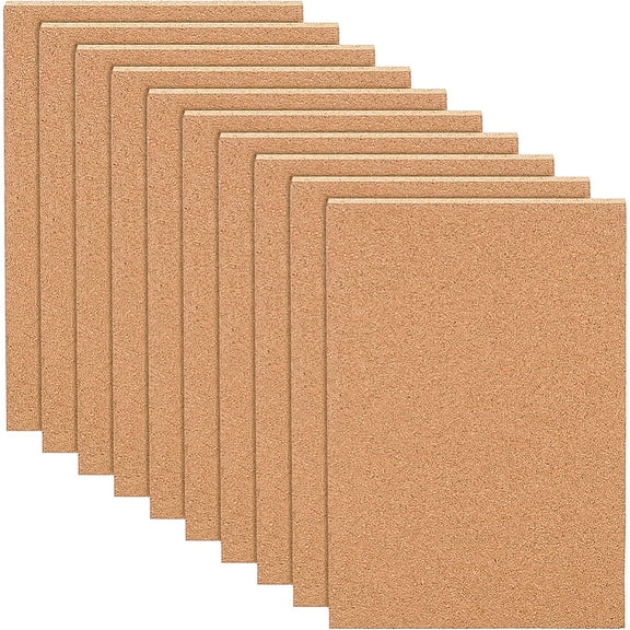 10 Pack Cork Sheets (3mm thick) Cork Tiles Cork Mat 12x8 Inch for Wall Decoration Party and DIY Crafts