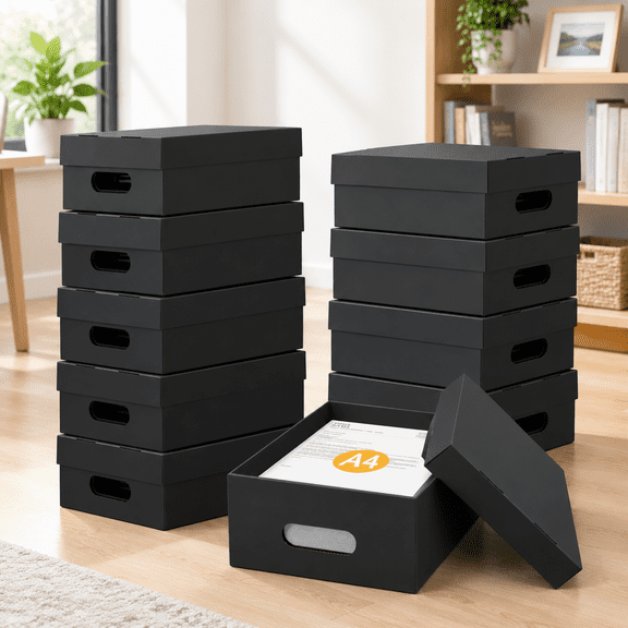 10-Pack Corrugated Cardboard Paper Storage Boxes For 8.5x11 Inch Letters And Photos