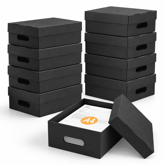 10-Pack Corrugated Cardboard Paper Storage Boxes For 8.5x11 Letters & Photos