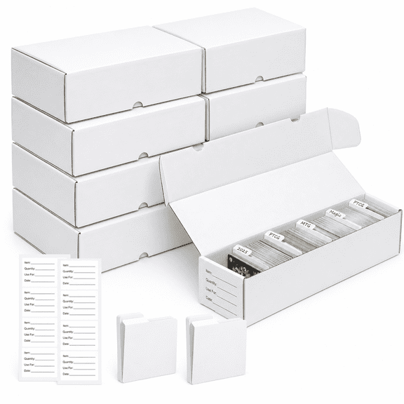 10 Pack Corrugated Cardboard Trading Card Storage Boxes, 1100 Count Each