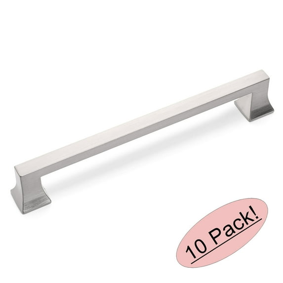 10 Pack - Cosmas 10556-160SN Satin Nickel Cabinet Handle Pull Hardware - 6-5/16" Inch (160mm) Hole Centers