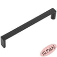 thumbnail image 1 of 10 Pack - Cosmas 3133-128FB Flat Black Contemporary Cabinet Hardware Handle Pull - 5" Inch (128mm) Hole Centers, 1 of 1