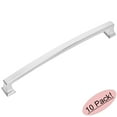thumbnail image 1 of 10 Pack - Cosmas 755-192SN Satin Nickel Contemporary Cabinet Hardware Handle Pull - 7-1/2" Inch (192mm) Hole Centers, 1 of 1