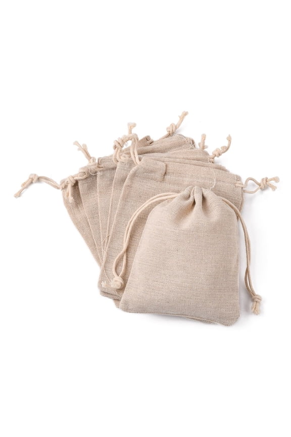 10 Pack Cotton Muslin Pouches - Small Drawstring Bags Lightweight Breathable Reusable Packing Storage Bags for Wedding Party BirthdayDIY