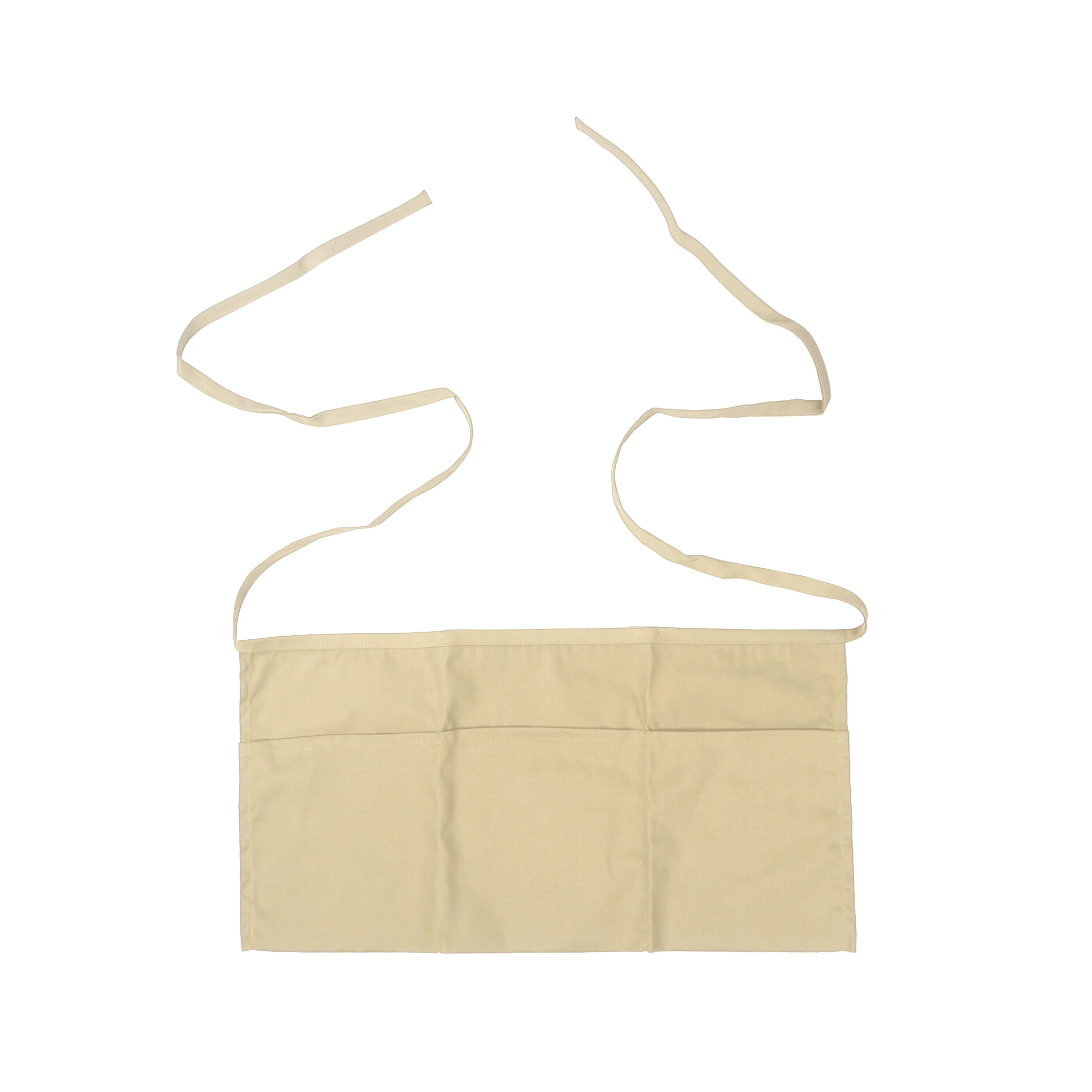 10 Pack Cotton Waist Apron with 3 Pockets Kitchen Restaurant Bistro Craft Garden Half Short Aprons for Men, Women, Chef, Baker, Servers, Waitress, Waiter, Craftsmen Work Apron Uniform, Khaki